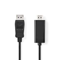Nedis DisplayPort-Kabel | DisplayPort Male | HDMI Connector | 4K@30Hz | Vernikkeld | 3.00 m | Rond | PVC | Zwart | Doos - CCGB37100BK30 - thumbnail