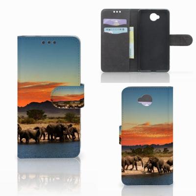 Microsoft Lumia 650 | Telefoonhoesje | Met pasjeshouder | Olifanten
