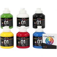 Creativ Company Acrylverf glossy, primair kleuren, 6x500 ml/ 1 doos - thumbnail