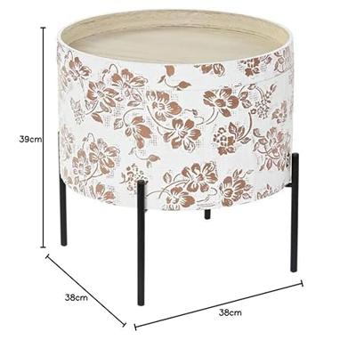 Wandtafel DKD Home Decor Wit Zwart Metaal Hout MDF 38 x 38 x 39 cm