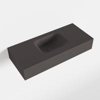 MONDIAZ LEX Dark_grey vrijhangende solid surface wastafel 70cm. Positie wasbak midden - thumbnail