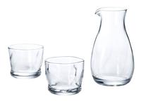 Glazen Sakeset - 3-delig - 290ml & 100ml - 7,7 x 5 x 12,9 cm - thumbnail
