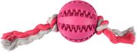 Hondenspeelgoed Rubber Dental Bal met Koord - 7 cm 20 x 7 x 7 cm Flamingo Multicolor - thumbnail