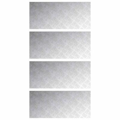VidaXL Trap tread rechthoekig 4 pcs zilver 90 x 40 cm aluminium VidaXL Trap tread rechthoekig 4 pcs zilver 90 x 40 cm aluminium