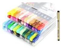 Fineliner sakura pigma micron 6 stuks met brushpen - thumbnail