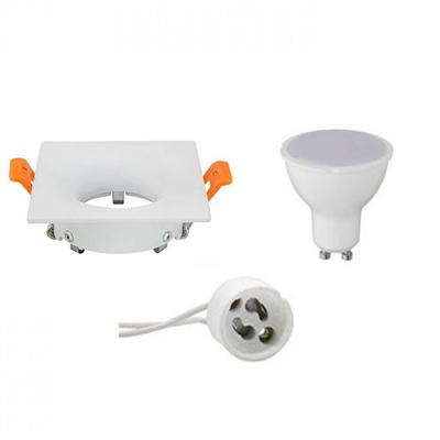LED Spot Inbouw Set Vierkant GU10 - Mat Wit - 4W 4200K Natuurlijk Licht