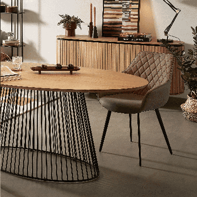 Kave Home Ovale Eettafel 'Leska' 200 x 110cm, kleur Naturel Kave Home Ovale Eettafel 'Leska' 200 x 110cm, kleur Naturel