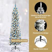 Kunstkerstboom met 300 LED Wit 210 cm PVC en Metaal en Plastic - thumbnail
