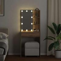 Kaptafel met LED-verlichting 60x40x140 cm artisanaal eikenkleur - thumbnail