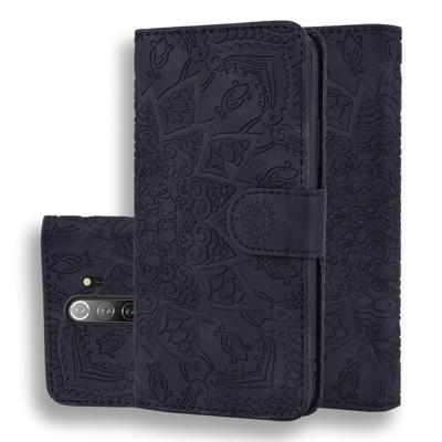 Voor Xiaomi Redmi Note 8 Pro kalf patroon Mandala dubbele vouwen ontwerp reliëf lederen draagtas met portemonnee & houder & kaartsleuven (zwart) Voor Xiaomi Redmi Note 8 Pro kalf patroon Mandala dubbele vouwen ontwerp reliëf lederen draagtas met portemonnee & houder & kaartsleuven (zwart)