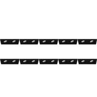 Spot Armatuur 10 Pack - Pragmi Borny Pro - GU10 Inbouwspot - Rechthoek Dubbel - Zwart - Aluminium - Kantelbaar - 175x92mm - thumbnail