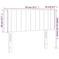 Hoofdbord met randen 83x16x78/88 cm fluweel donkergroen - thumbnail