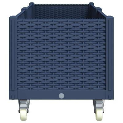 Plantenbak met wielen 160x50x54 cm polypropeen blauwgrijs Plantenbak met wielen 160x50x54 cm polypropeen blauwgrijs