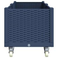 Plantenbak met wielen 160x50x54 cm polypropeen blauwgrijs - thumbnail