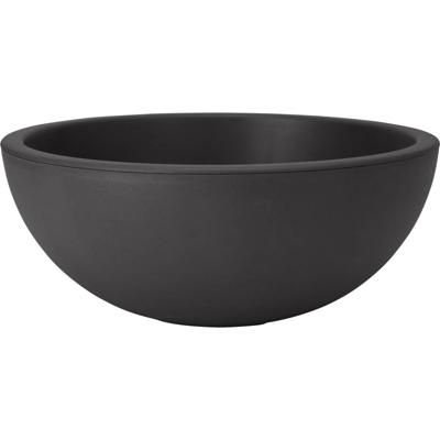 Pro Garden Plantenpot/bloempot ronde schaal Kunststof Antraciet 40x16 Buiten