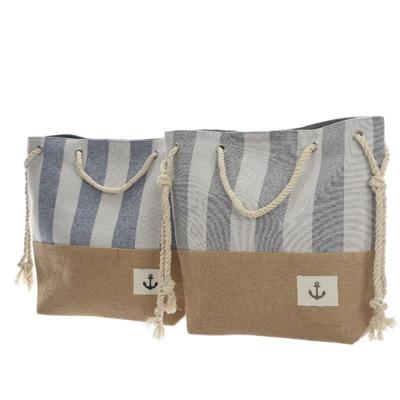 Strandtas gestreept 33x14x39cm