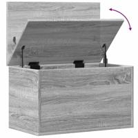 Opbergbox 60x35x35 cm bewerkt hout grijs sonoma eikenkleurig - thumbnail