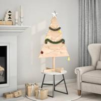 VidaXL Kerstdecoratie kerstboom 110 cm massief hout - thumbnail