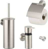 Saqu Nemo toilet accessoires 4-delig geborsteld rvs - thumbnail