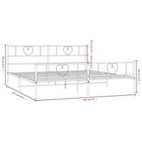 Bedframe met hoofd- en voeteneinde metaal wit 193x203 cm - thumbnail