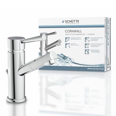 Wastafelkraan Opbouw Schütte Cornwall Eéngreepsmengkraan met Draaibare Mousseur Geluidloos Chroom Wastafelkraan Opbouw Schütte Cornwall Eéngreepsmengkraan met Draaibare Mousseur Geluidloos Chroom
