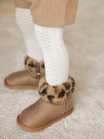 Waterafstotende gevoerde babylaarzen met rits kameel - thumbnail