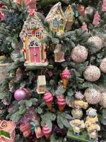 Kerstballen Glas Ø6cm Transparant Fris Lila 6st - thumbnail