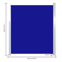 Windscherm uittrekbaar 160x500 cm blauw - thumbnail