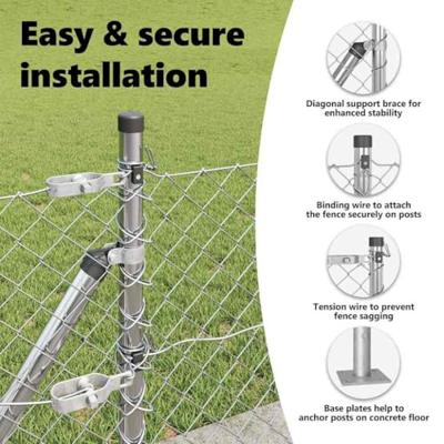 VidaXL Afrasteringspaal zilver 25 x 0,4 m (40 x 40 mm gaas) staal