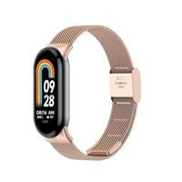 By Qubix - Milanese bandje - Champagne goud - Compatible met Xiaomi Smart Band 8 & 9 - Compatible Xiaomi bandje - thumbnail