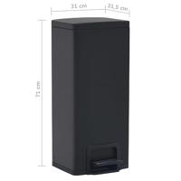 Pedaalemmer met anti-vingerafdruk 30 L RVS zwart - thumbnail