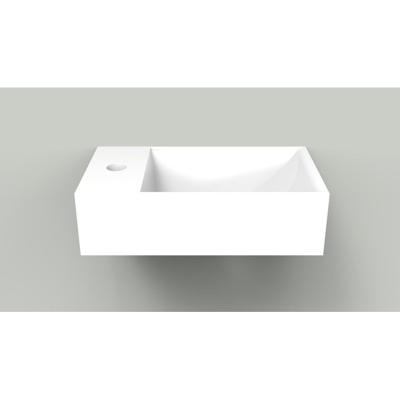 Fontein Arcqua Marble Free 40x22x12 cm Kraangat Links Zonder Overloop Glanzend Wit Arcqua Fontein Arcqua Marble Free 40x22x12 cm Kraangat Links Zonder Overloop Glanzend Wit Arcqua