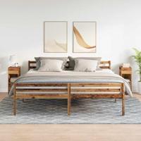 Nachtkastjes 2 st met lade 25x31x66 cm oud houtkleurig - thumbnail