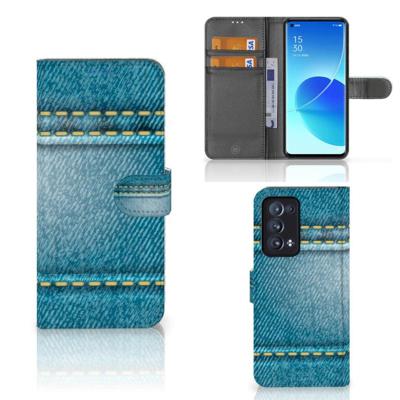 OPPO Reno 6 Pro Plus 5G | Wallet Case | met Pasjes | Jeans OPPO Reno 6 Pro Plus 5G | Wallet Case | met Pasjes | Jeans