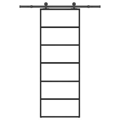 VidaXL Schuifdeur met beslag 76x205 cm esg-glas en aluminium