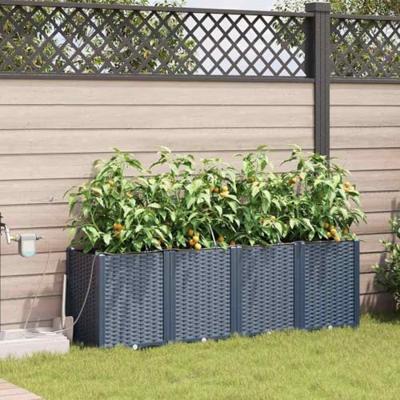 Tuin Bloempot 4 pcs Grijs Staal