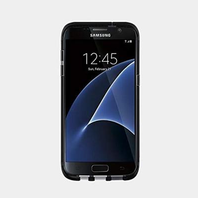 Tech21 Impact Shield Self Heal displaybeschermfolie zelfherstellend slagvast schokbestendig voor Samsung LG G5 - transparant, Evo Frame., Samsung Galaxy S7 Edge, Smokey/zwart