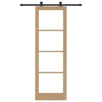 Schuifdeur ORKDAL Bruin 78 x 232 cm Hout en metaal - thumbnail