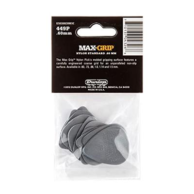 Dunlop 449P060 Max-Grip Nylon Standard Pick 0.60 mm plectrum set 12 stuks Dunlop 449P060 Max-Grip Nylon Standard Pick 0.60 mm plectrum set 12 stuks