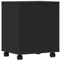 VidaXL Printerkastje met wielen 41x32x48 cm zwart - thumbnail
