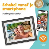 Pora&co Digitale Fotolijst met WiFi & Frameo App 10 inch, wit / bruin - thumbnail