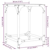Salontafels 2 st met zwart glazen blad 30x30x40 cm staal - thumbnail