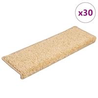 VidaXL Trapmatten 30 st 65x21x4 cm crème met rechthoekige rand - thumbnail