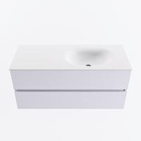 MONDIAZ VICA 110cm badmeubel onderkast Cale 2 lades. Wastafel MOON rechts zonder kraangat, kleur Talc. - thumbnail