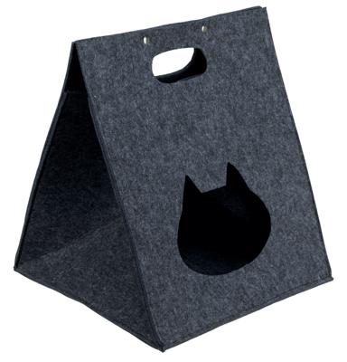 Trixie kattenmand huis isa houtlook lichtbruin / wit