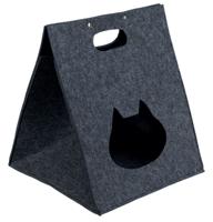 Trixie kattenmand huis isa houtlook lichtbruin / wit - thumbnail