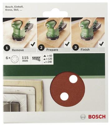 Bosch Accessoires Schuurblad Ø115mm | G180 | WP | 8 Gaten | Velc | 5 stuks - 2609256A19