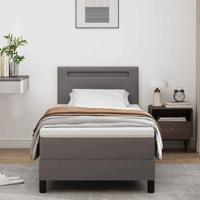 Boxspring bed met LED -striplichten Grijs en Wit 90 x 200 cm - thumbnail