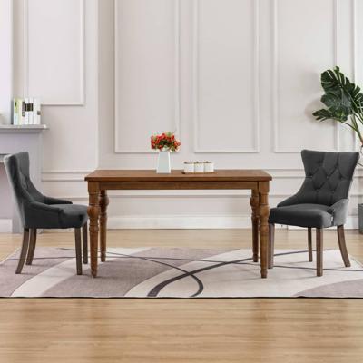 Eetkamerstoelen 2 st stof grijs