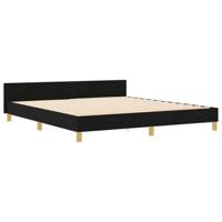 Bedframe met hoofdeinde Zwart 180 x 200 cm Stof - thumbnail